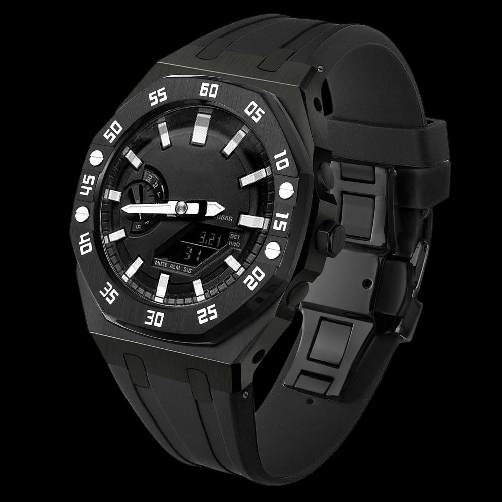 Casioak g-shock ga2100 black shell with digital panel